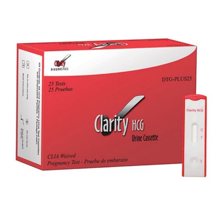 Rapid Test Kit Clarity® Fertility Test hCG Pregnancy Test Urine Sample 25 Tests by Clarity Diagnostic  ID DTG-HCG50